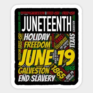 Juneteenth Celebration Word Art Sticker